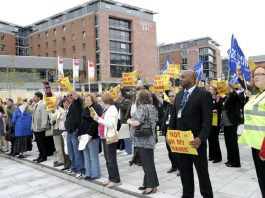 Delegates turned out for an anti-racist demonstration at the start of the Congress, condemning racist attacks and the far right BNP