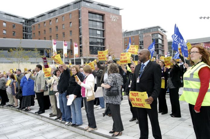 Delegates turned out for an anti-racist demonstration at the start of the Congress, condemning racist attacks and the far right BNP