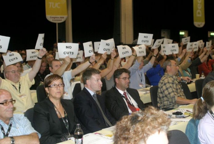 Delegates make sure that Prime Minister Brown knows how they feel about his government’s cuts policies