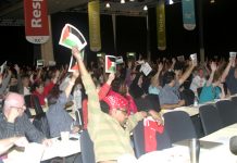 Delegates voting on Palestine at the TUC Congress in Liverpool