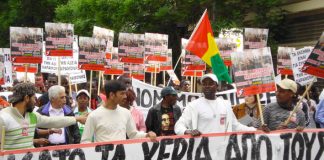 Demonstrators in Athens on May 1st marching in support of immigrant workers