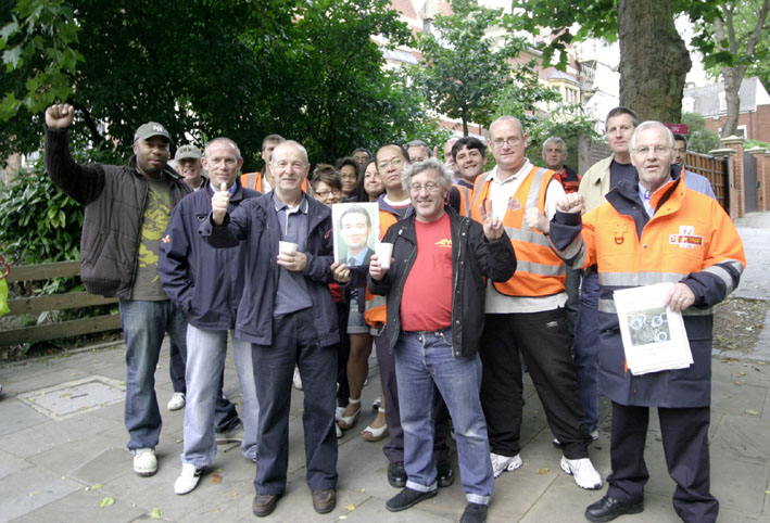 CWU pickets at the Hampstead Delivery Office – determined to keep Royal Mail as a public service