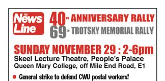 News Line Anniversary Rally