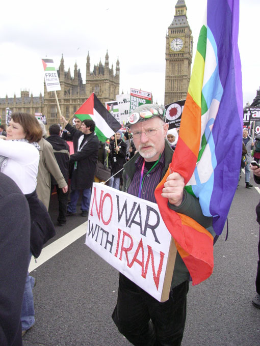 Marchers in London in March 2008, the fifth anniversary of the launch of the war on Iraq, demanding no attack on Iran