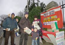 North Est London Council of Action picket of Chase farm Hospital yesterday morning