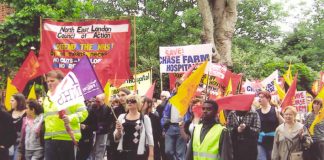 The North East London Council of Action has been conducting a massive campaign to occupy Chase Farm Hospital to stop its closure