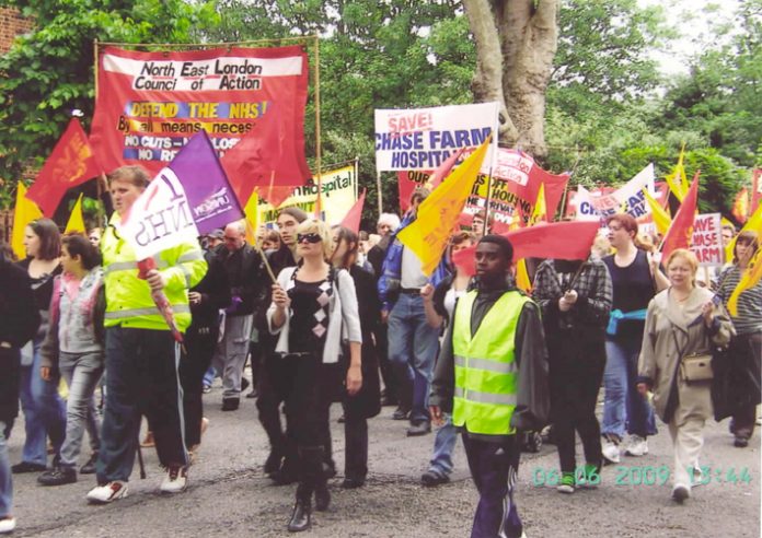 The North East London Council of Action has been conducting a massive campaign to occupy Chase Farm Hospital to stop its closure