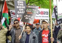 Youth in support of Palestine marching in London last May