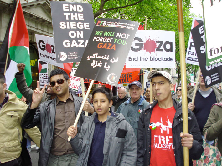 Youth in support of Palestine marching in London last May