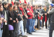On the front line – courageous youth march to remember the murder of 15-year-old Alexis Grigoropoulos who was killed by police a year ago
