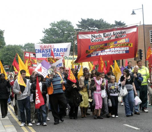 North East London Council of Action demonstration in Enfield last June against the closure of Chase Farm Hospital