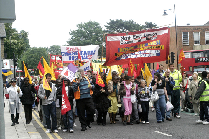 North East London Council of Action demonstration in Enfield last June against the closure of Chase Farm Hospital
