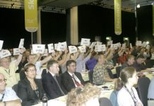 PCS delegation at the TUC Congress this year greeted Prime Minister Brown with the demand ‘No cuts’