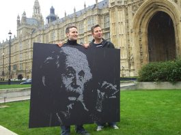 RESEARCH FUNDING CHANGES AN ATTACK ON SCIENCE – says UCU Two UCU members hold up a picture of Einstein outside the House of Commons on Wednesday Einstein who said about research ‘If we knew what it was what we were doing, it would not be called research, would it?’