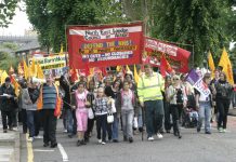 North east London Council of Action demonstration in Enfield last June against the closure of Chase Farm Hospital and all cuts to the NHS budget