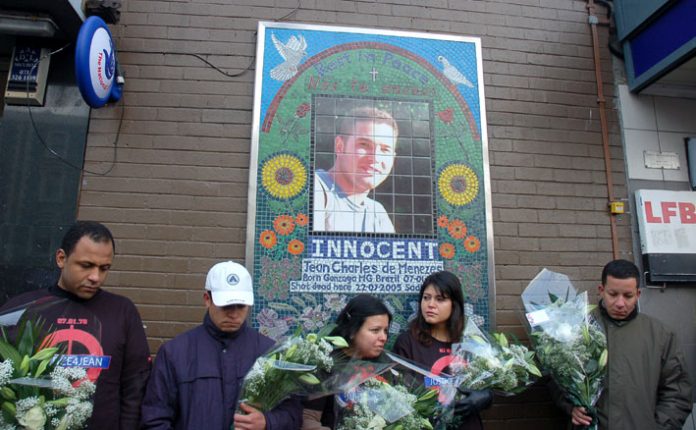 Tearful relatives of Jean Charles de Menezes including Patricia da Silva Armani and Vivian Figueiredo (centre) at the unveiling of the permanent memorial at Stockwell tube station