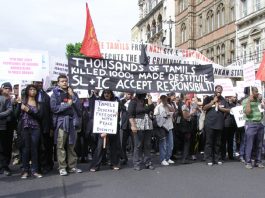 Demonstration in London last June against the Sri Lankan army bombardment of the Tamil regions of northern Sri Lanka