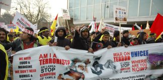 Tamils march through London against the butchery of both Rajapakse and Fonseka
