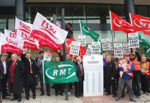 RMT members emphasising cuts cost lives