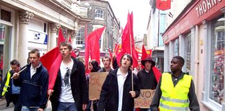 Jobs for Youth – Young Socialists marching through Norwich