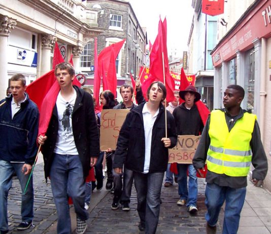 Jobs for Youth – Young Socialists marching through Norwich