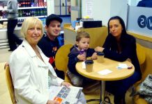 CAROLINE CONNELLY (left) along with her daughter and grandson with Manchester Central WRP candidate JONTY LEFF