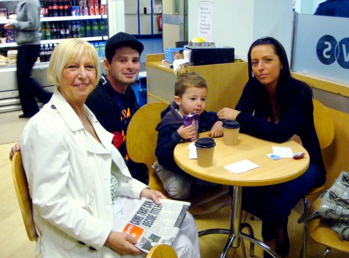 CAROLINE CONNELLY (left) along with her daughter and grandson with Manchester Central WRP candidate JONTY LEFF