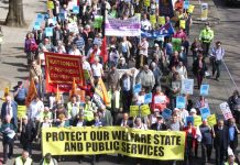 Workers marching in London last month to defend the welfare state