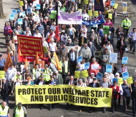 Workers marching in London last month to defend the welfare state