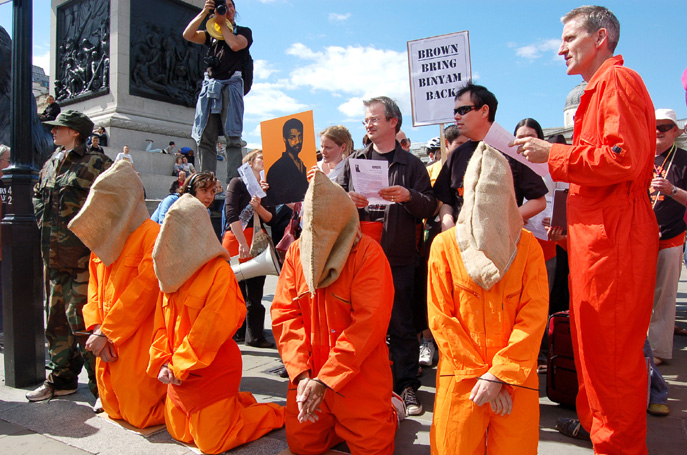 Reprieve prostest in June 2008 demanding the release of Binyam Mohamed from Guantanamo prison