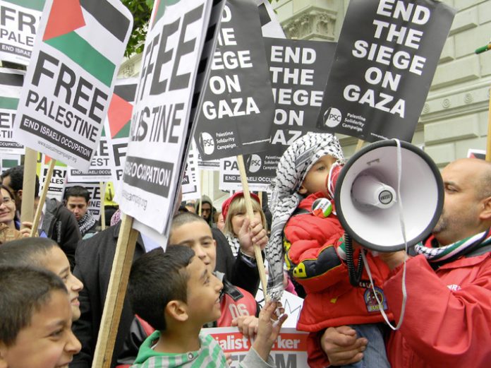 Generations of protesters in Downing Street demanding an end to the Israeli siege on Gaza