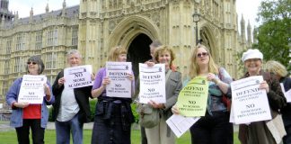 Anti-Academy campainers lobbying parliament last month