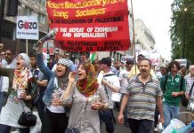Marchers in London on Saturday June 5 demanding an end to the siege on Gaza