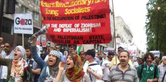Marchers in London on Saturday June 5 demanding an end to the siege on Gaza