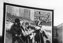 ‘Bloody Sunday’ mural on a wall in Derry