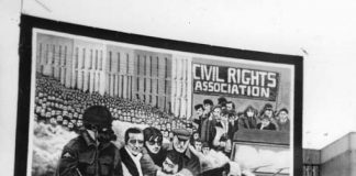 ‘Bloody Sunday’ mural on a wall in Derry