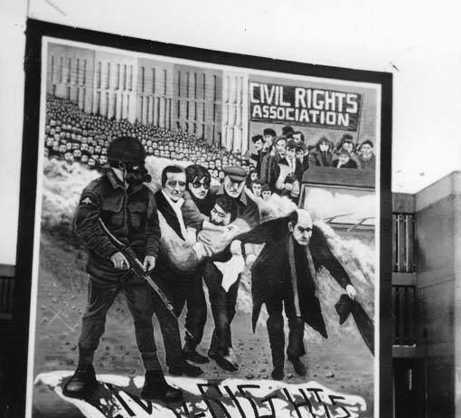 ‘Bloody Sunday’ mural on a wall in Derry
