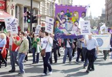 NUT members marching on the April 14 ‘Defend the Welfare State’ demonstration in London