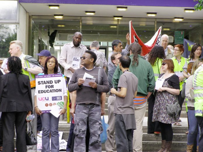 Lambeth College lecturers, students and supporters fighting vicious budget cuts