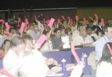 Delegates vote at the BMA Annual Representative Meeting in Brighton