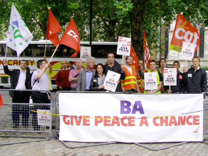Airline workers from France and Spain are supporting the BA cabin crew while Unite leaders are pleading for peace