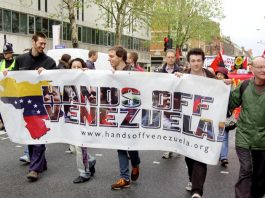 IMPERIALISTS GUNNING FOR OIL-RICH REGIONS! – Lebanon and Venezuela prepared to resist them Marching in London in support of Venezuela