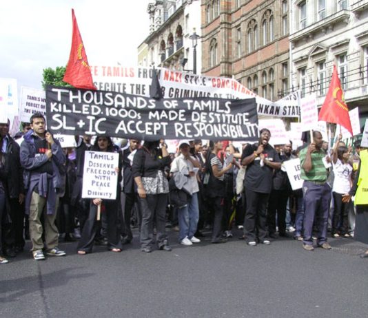 London demonstration in June last year against the slaughter of Tamils by the Sri Lankan army