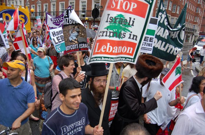 March in London in July 2006  in defence of Lebanon after the Israeli invasion
