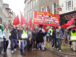Young Socialist marchers in Cambridge last year demanding jobs and a future