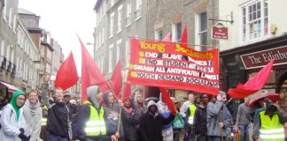 Young Socialist marchers in Cambridge last year demanding jobs and a future