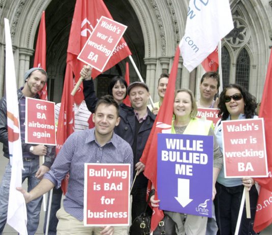 BA cabin crew are fighting a ruthless employer seeking to make them pay with their jobs, wages and pensions for the capitalist crisis. They are meeting on  September 6th to discuss new strike actions to win their struggle
