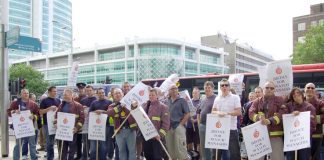 London FBU ‘Justice for Watch Managers’ lobby in July 2008