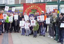 CWU members and their families in Corby fighting the Labour government’s attempt to privatise Royal Mail – they are now poised to take on the Tory-led coalition