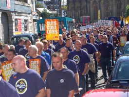 Essex FBU Gives Industrial Action Notice Firefighters marching in Liverpool in September 2006 against cuts imposed by chief fire officer McGuirk